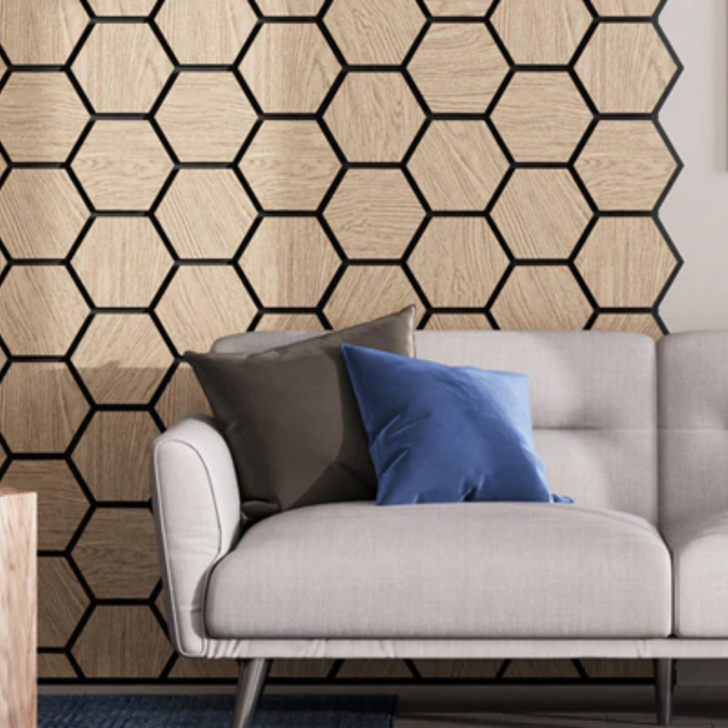 PANEL HEXAGONAL ACUSTICO 76X60CM