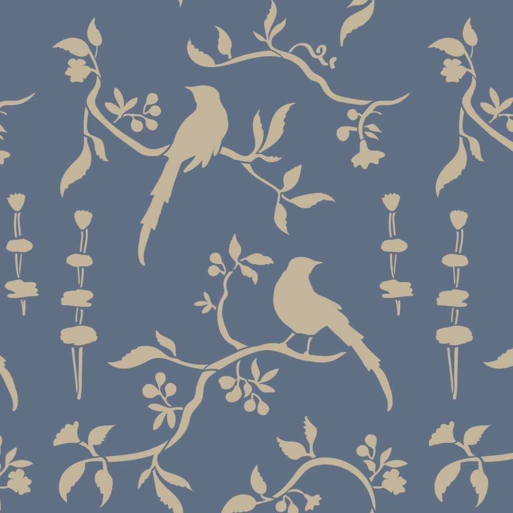 Stencil A3 Design Chinoiserie Birds (plantilla)