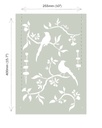 Stencil A3 Design Chinoiserie Birds (plantilla)