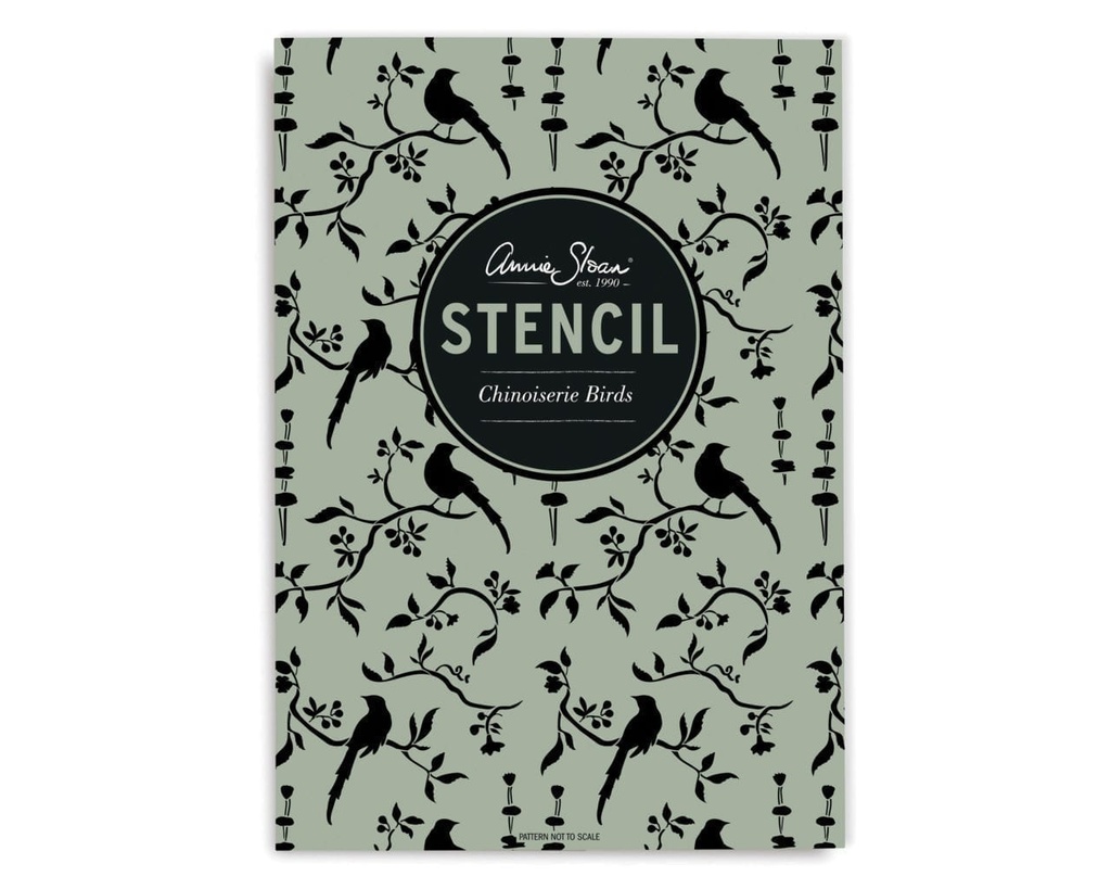 Stencil A3 Design Chinoiserie Birds (plantilla)