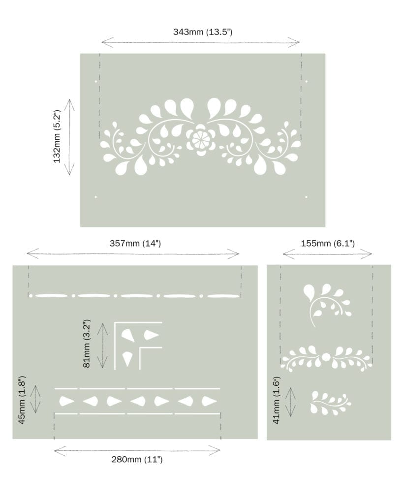 Stencil A3 Design Faux Bone Inlay (plantilla)