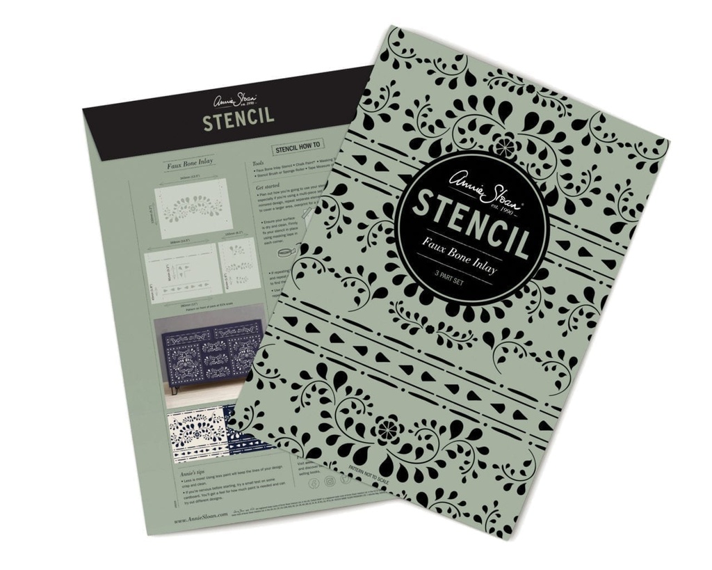 Stencil A3 Design Faux Bone Inlay (plantilla)