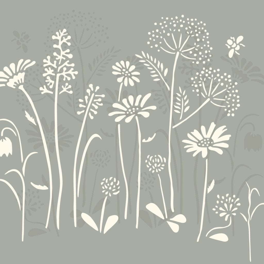 Stencil A3 Design Meadow Flowers (plantilla)
