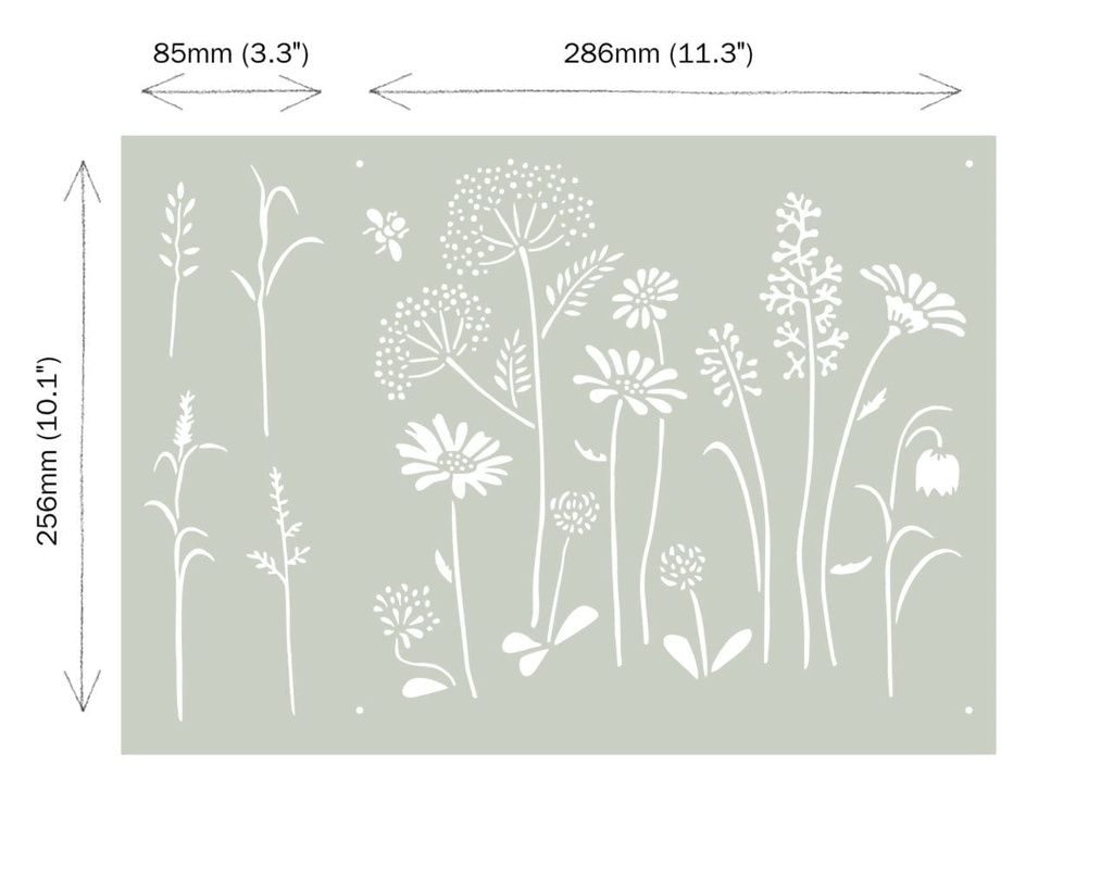 Stencil A3 Design Meadow Flowers (plantilla)