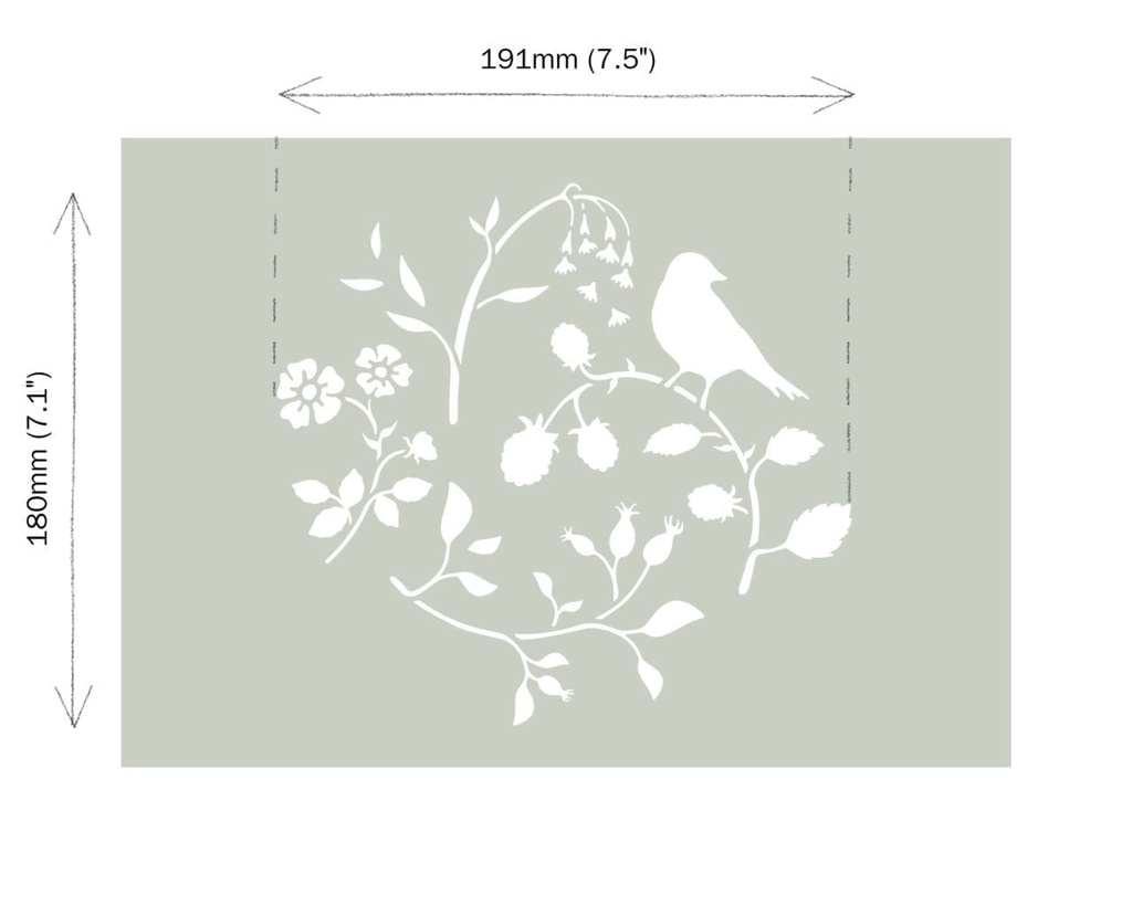 Stencil A4 Design Countryside Bird (plantilla)