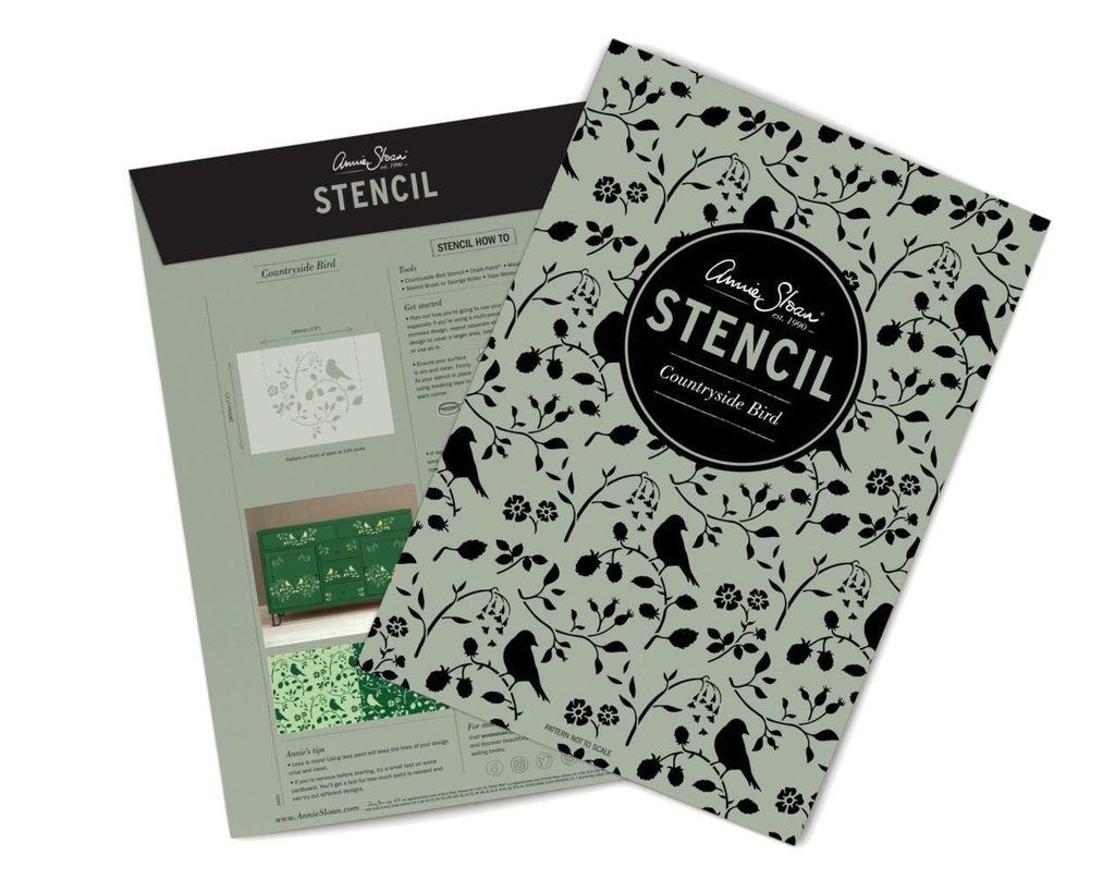 Stencil A4 Design Countryside Bird (plantilla)