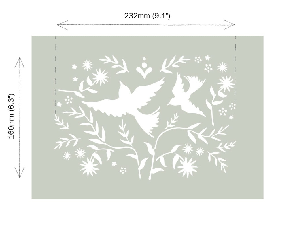 Stencil A4 Design Mexican Birds (plantilla)