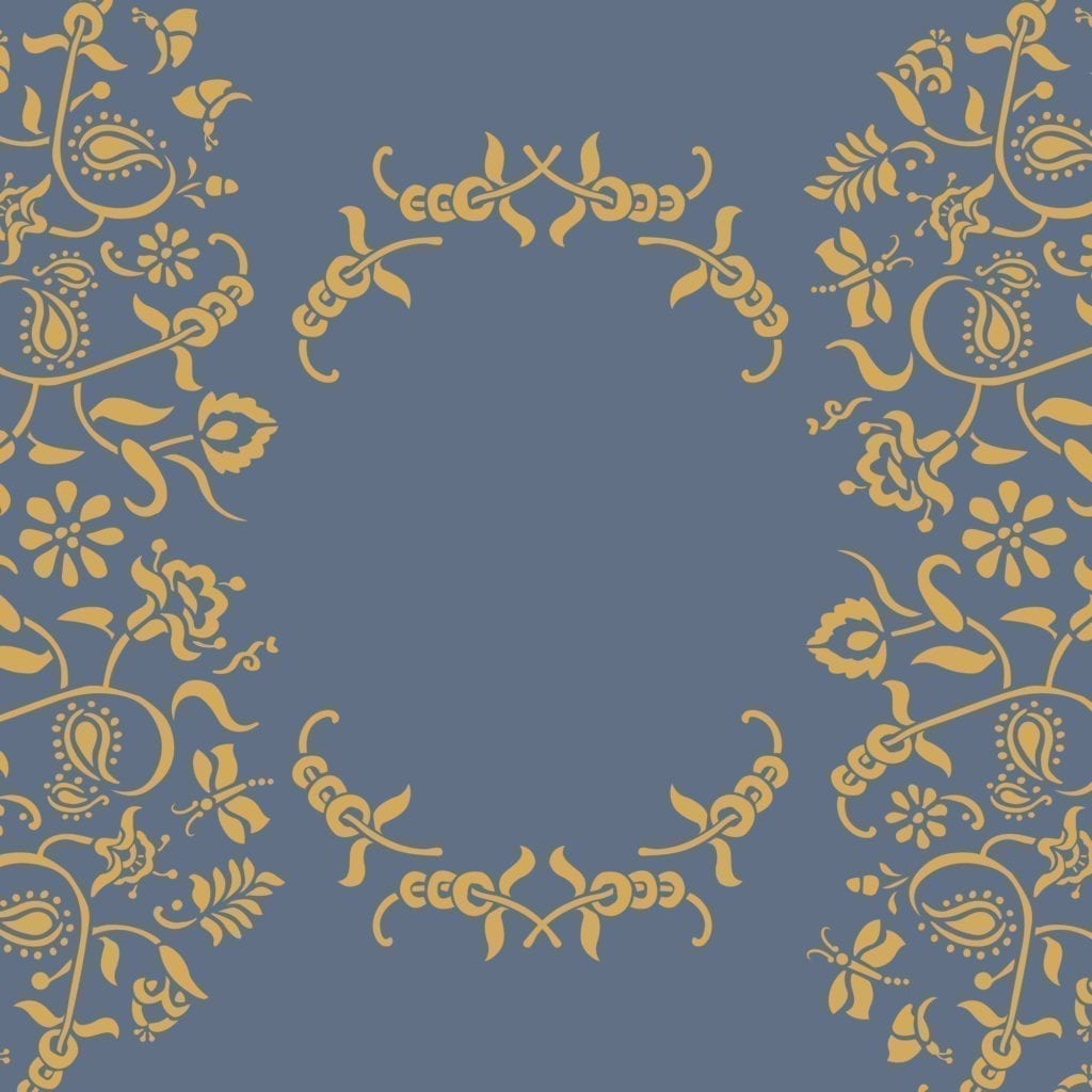 Stencil A4 Design Paisley Floral Garland (plantilla)