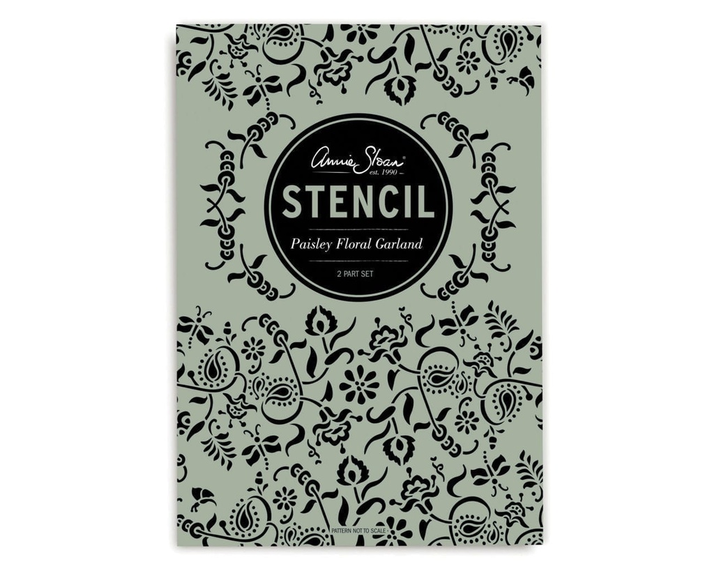 Stencil A4 Design Paisley Floral Garland (plantilla)