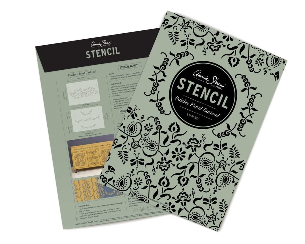 Stencil A4 Design Paisley Floral Garland (plantilla)