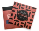 Stencil Square Design Brushwork Tile (plantilla)