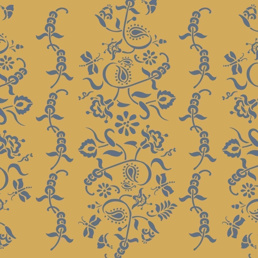 STECIL A4 DESIGN PAISLEY FLORAL GARLAND - PLANTILLA PACK 2