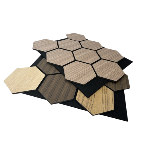 [LP.PAH.WHITEOAK] PANEL ACUSTICO HEXAGONAL 76X60CM